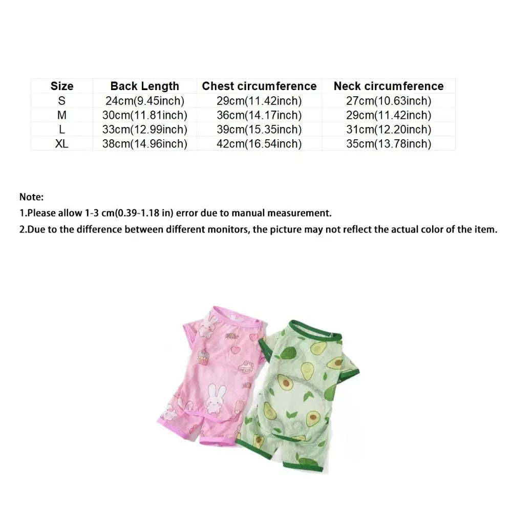 Cartoon Print Cat Cooling Jumpsuit Ultra-thin Breathable Mesh Dog Sunscreen Clothes Sun Protection Pet Four-legged Clothes