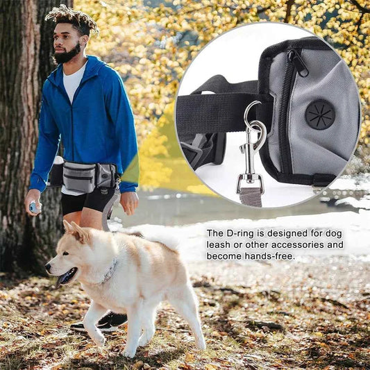 Dog Outdoor Training Waist Bag Multi-functional Dog Feeding Snack Bag Portable Walking Travel Dogs Treat Pouch With D Ring