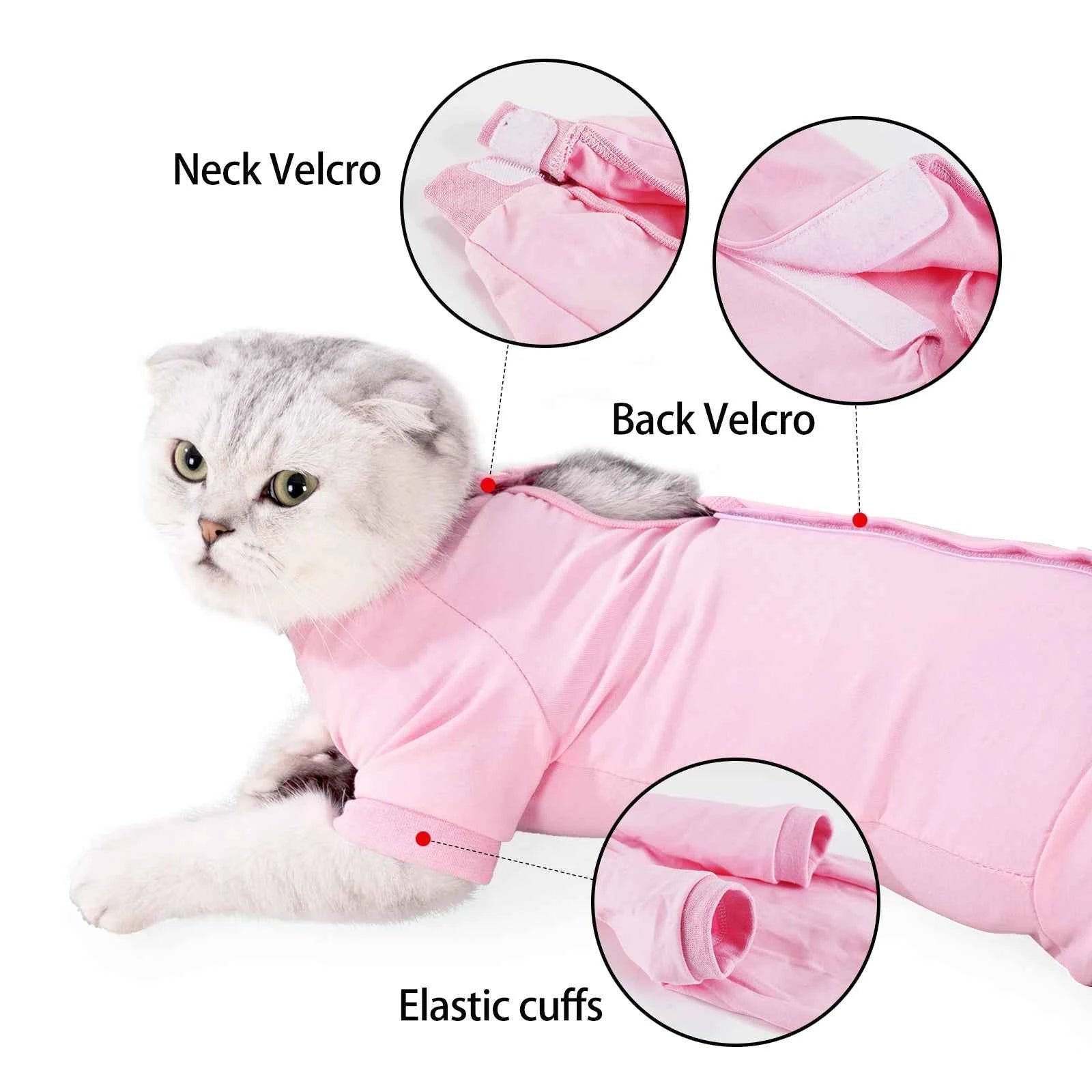 Cat Surgical Recovery Suit for Male Female Cat,Abdominal Wounds Cone E-Collar Alternative Anti-Licking Pet Recovery Suit
