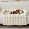 Luxury Plush Pet Mattress -Thickened Warm Imitation Rabbit Fur Dog Bed with Pillow, Scratch-Resistant Anti-Slip for Medium Dogs