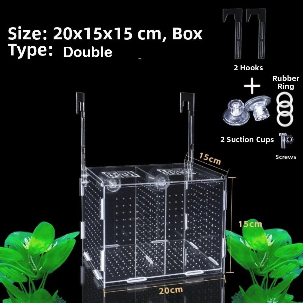 1PC Small Fry Aquarium Isolation Box Hatchery Divider Spawning Hatching Fish Breeding Box with Hook Acrylic Hydroponic Plant Box