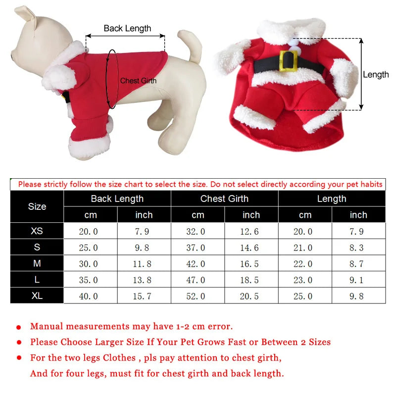 Christmas Dog Santa Claus Outfits For Small Medium Dogs Funny Cosplay Costume Cat Clothing Dressed Up Yorkshire Pug Pet Clothes
