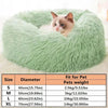 Soft Long Plush Cat House Beds dog Calm Warm Faux Fur Bed Donut Round Comfortable Sleeping Bed Washable for Small Medium Dog Cat - Play Paws Toys