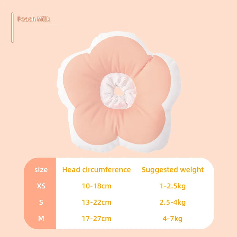HOOPRT Cat Flower Elizabeth Cotton Neck Pet Collar Adjustable Anti-Bite Surgery Cute Solar Flower Neck Cone Beauty Head Cover