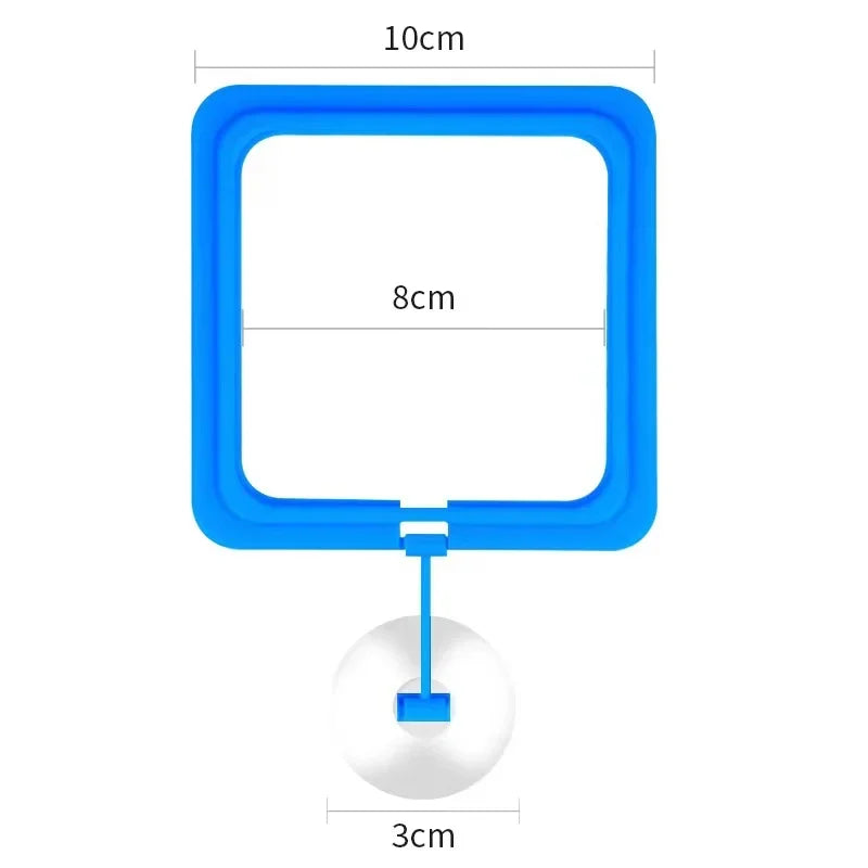 Aquarium Feeding Ring Fish Tank Station Floating Food Tray Feeder Square Circle Accessory Fish Foods Feeder Suction Cup Black