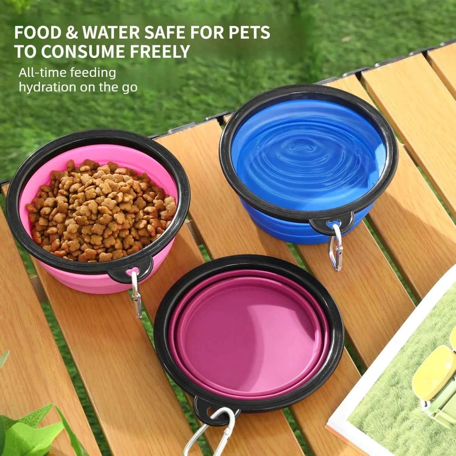 Portable 350ml Fold Silicone Pet Bowl Collapsible Puppy Feeder Dish For Outdoor Travel Walking Camping Dog Food Water Supplies