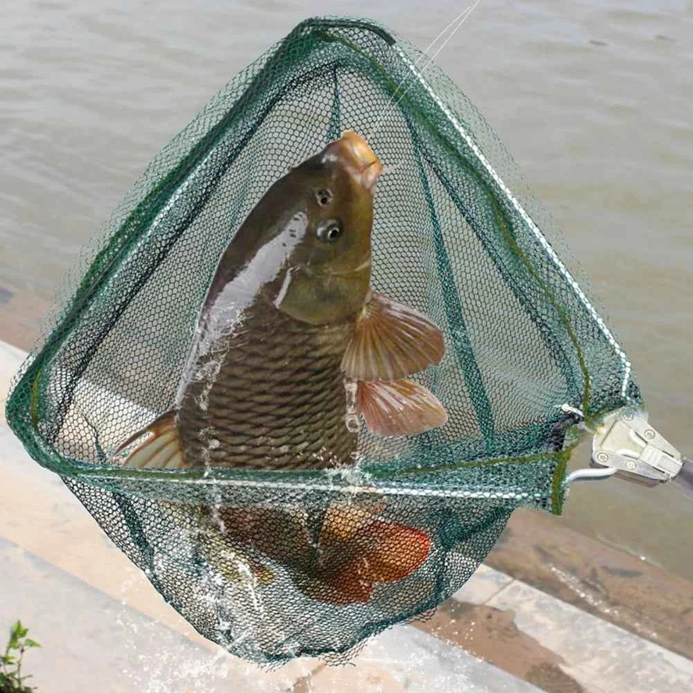 Retractable Landing Net Folding 1.9m/1.5m/1.3m Telescopic Fishing Net Outdoor Sea Mesh Portable Hand Dip Net For Carp Fly Fun