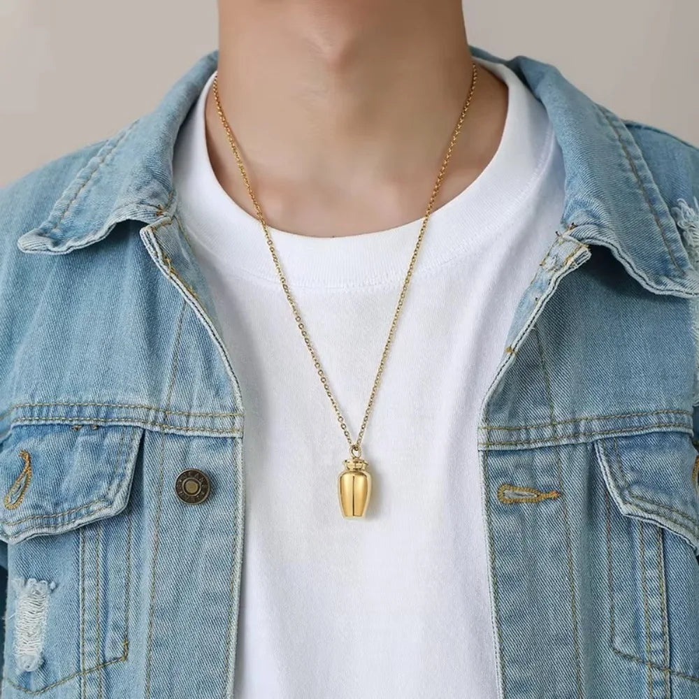 High Quality Mini Bone Ash Pendant Removable Stainless Steel Cinerary Urn with Necklace Well Sealed Memorial Pendant Jar