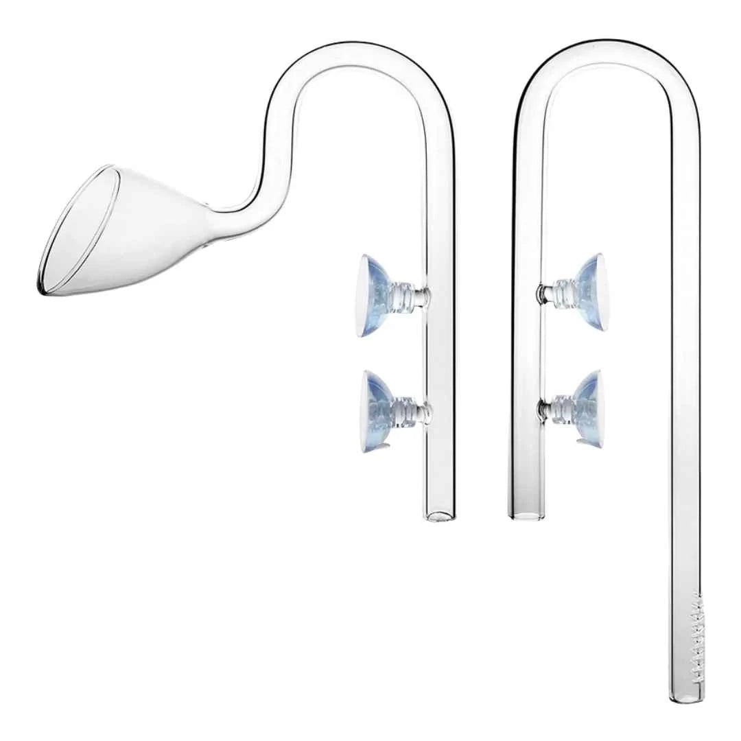 High Borosilicate Glass Lily Pipe Inflow Outflow - Fish Tank Water Surface Skimmer Filter for Crystal Clear Planted Aquariums