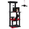 Cat Tree for Indoor Cats 5-Level Cat Tower for Large Cats with Large Hammock Sisal Covered Scratching Posts Cozy Condo Top Perch