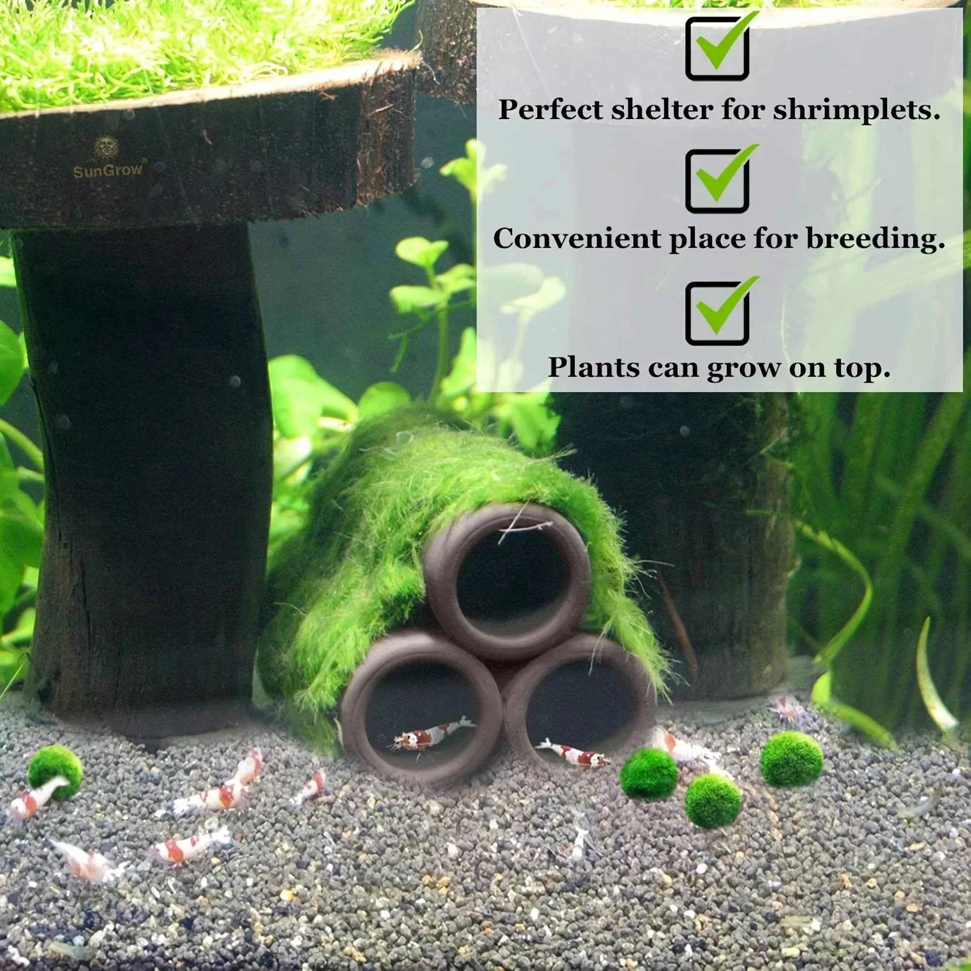 Brown Shelters Shrimp Habitat Breeding Tube Hiding Cave Ceramic House Fish Tank Aquarium Decoration Fish Shrimps Shelter House