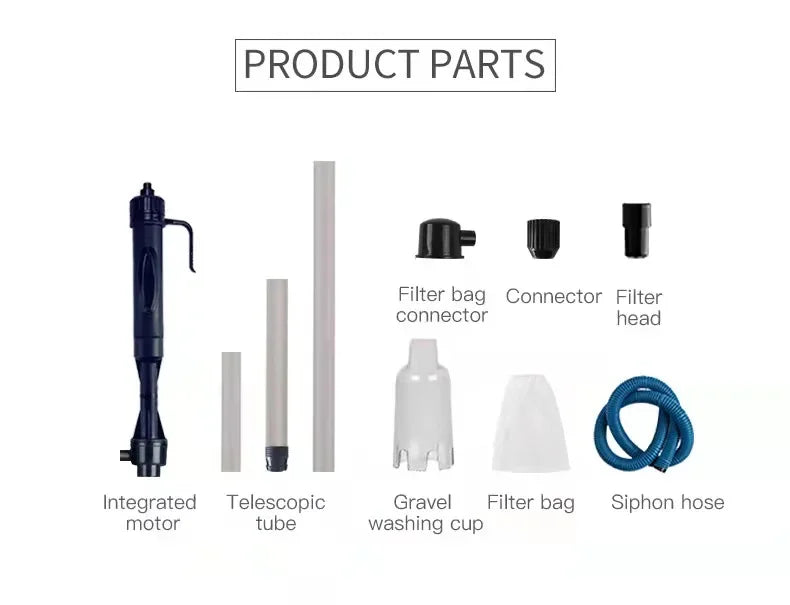 3W Aquarium Electric Gravel Cleaner Water Change Pump Cleaning Tools Water Changer Siphon for Fish Tank Water Filter Pump