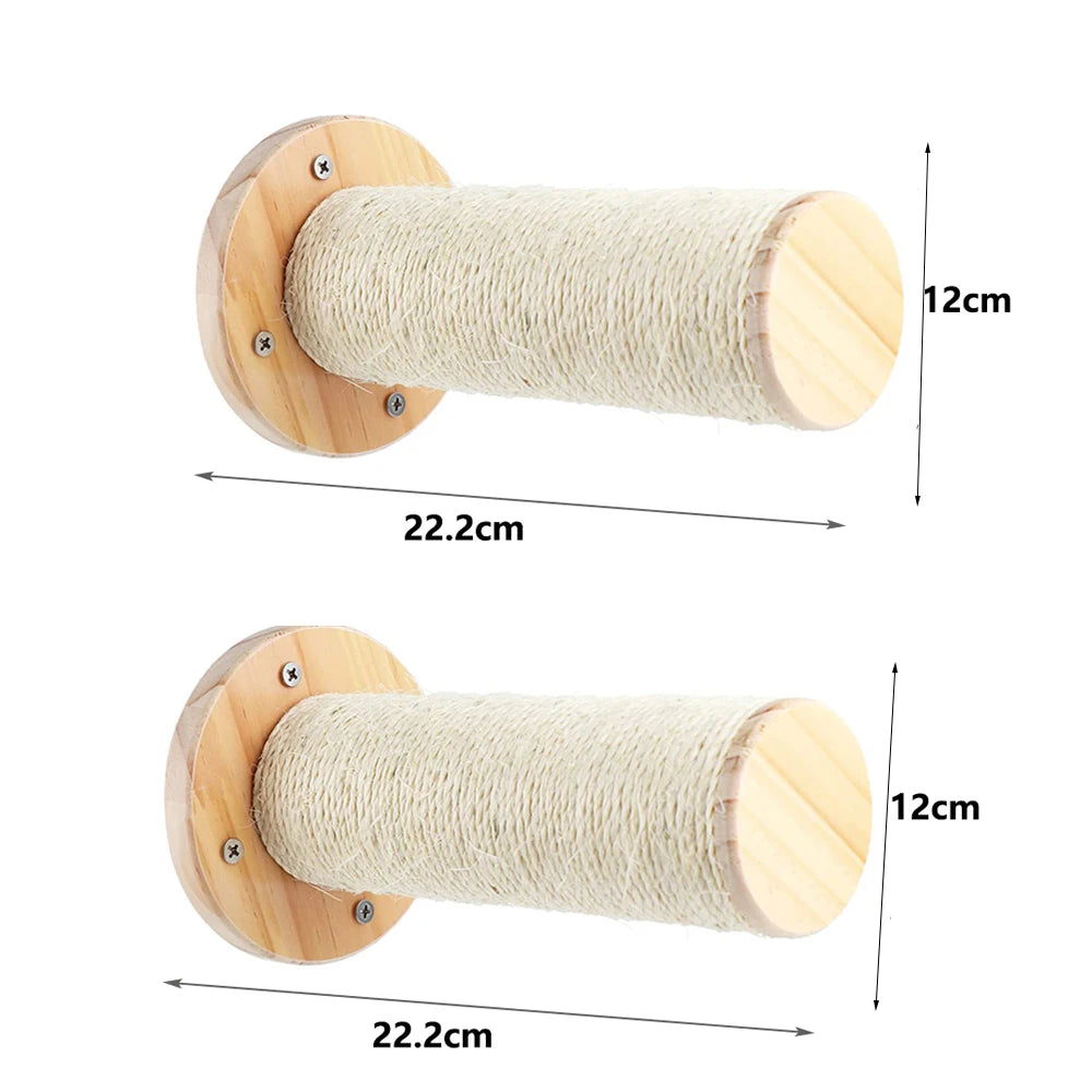 Wall-mounted Cat Climbing Frame 50cm Cat Climbing Ladder  Hammock  Activity Sisal Cat Grab Post Cat Pedal Indoor Cat House - Play Paws Toys