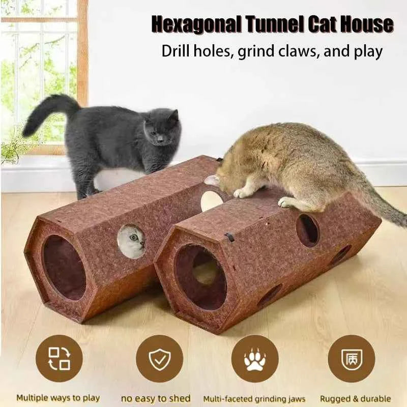 Foldable Pet Cat Tunnel Tube Toy Four Seasons Wall Corner Play Tunnel Indoor Interactive Game Toy for Cats Kitten Small Pets