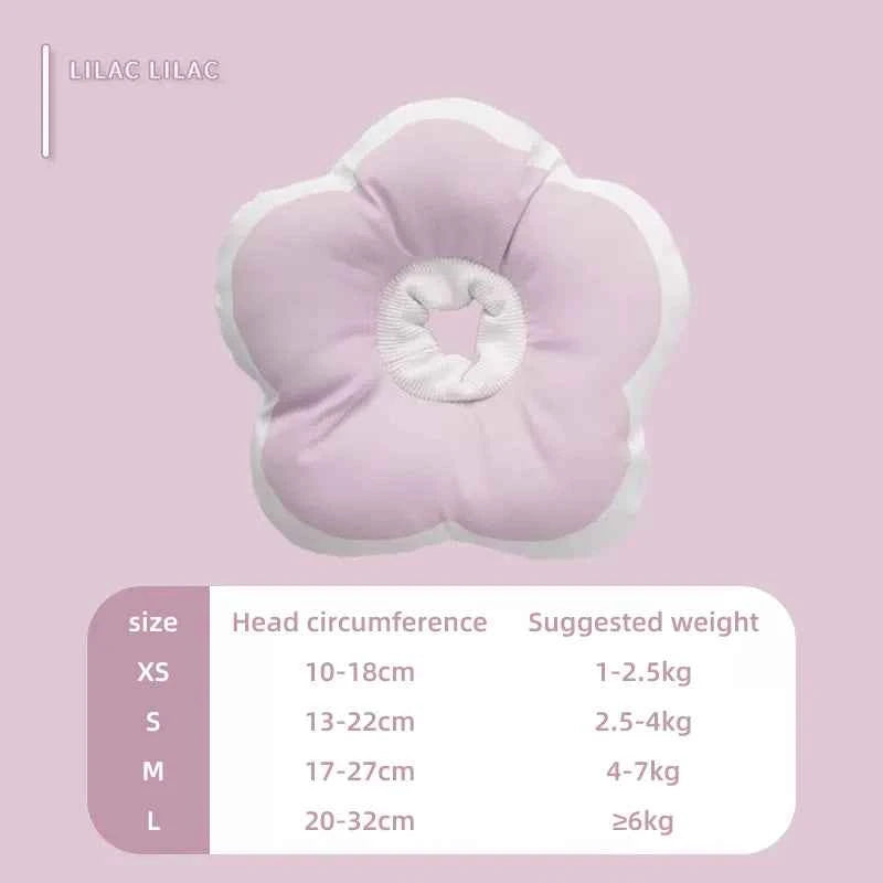 HOOPRT Cat Flower Elizabeth Cotton Neck Pet Collar Adjustable Anti-Bite Surgery Cute Solar Flower Neck Cone Beauty Head Cover