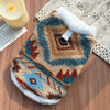 Dog Cat Plush Vest  Warm  Sleeveless Jacket, Nordic Knit Pattern Pet Coat,Fair Isle  Cozy Fleece Lined Puppy Kitten Apparl