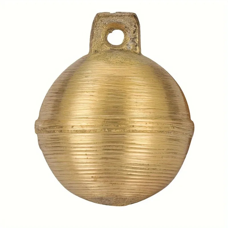 Vintage Brass Livestock Bell for Cattle Sheep & Horses - Loud Retro Copper Bell with Hammered Texture Durable Metal Design