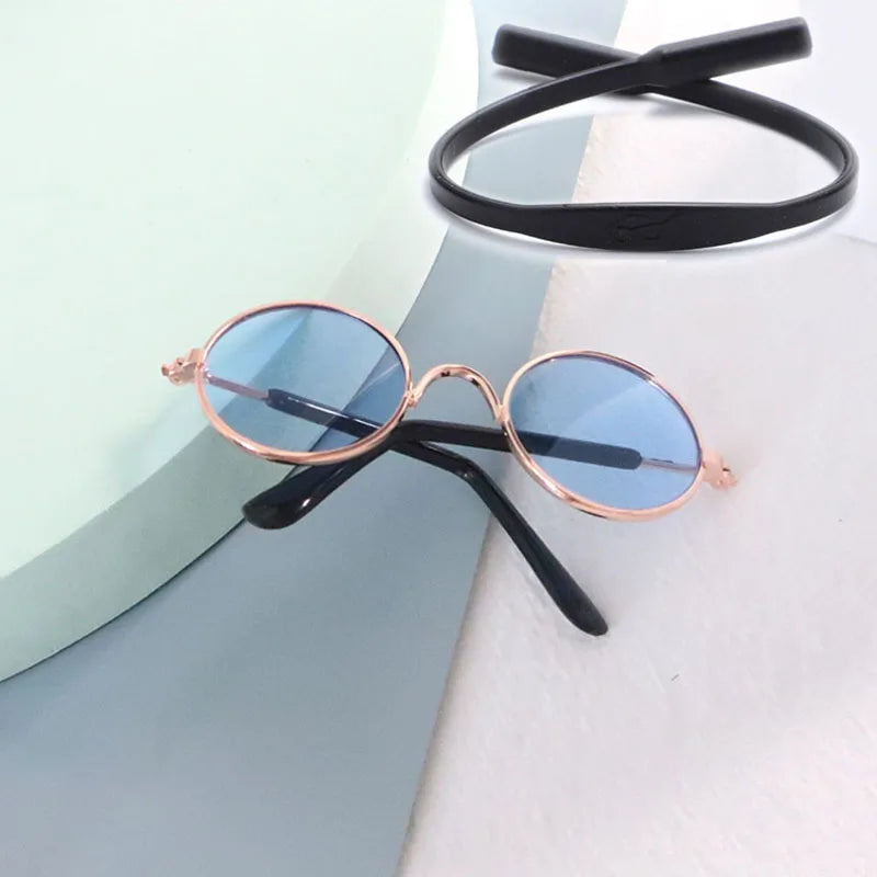 Puppy Dog Sunglasses Anti-skid Round Metal Cat Classic Retro Sunglasses Hippie Cute and Funny Pet Glasses Cosplay Party Costume