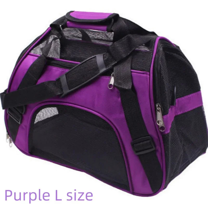 Pet Portable Foldable Four Sided Breathable Mesh Pet Bag Cat and Dog One Shoulder Travel Bag Crossbody Handbag Backpack Cat Bag - Play Paws Toys
