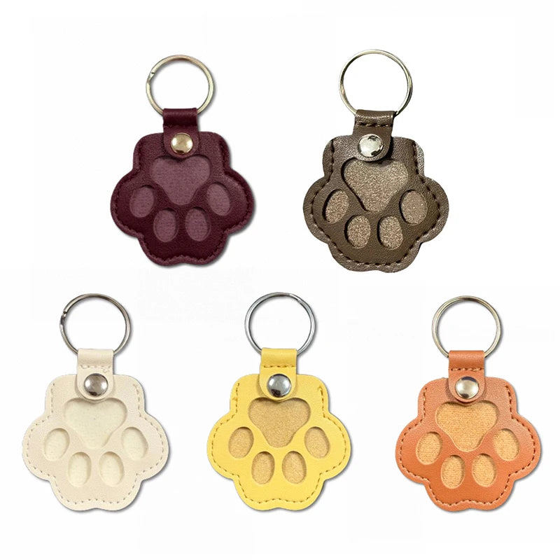 Memorial Leather Pet Hair Storage Bag Cat Paw Keychain Kitten Souvenir Fur Container Pendant Portable Handmade Key Accessories