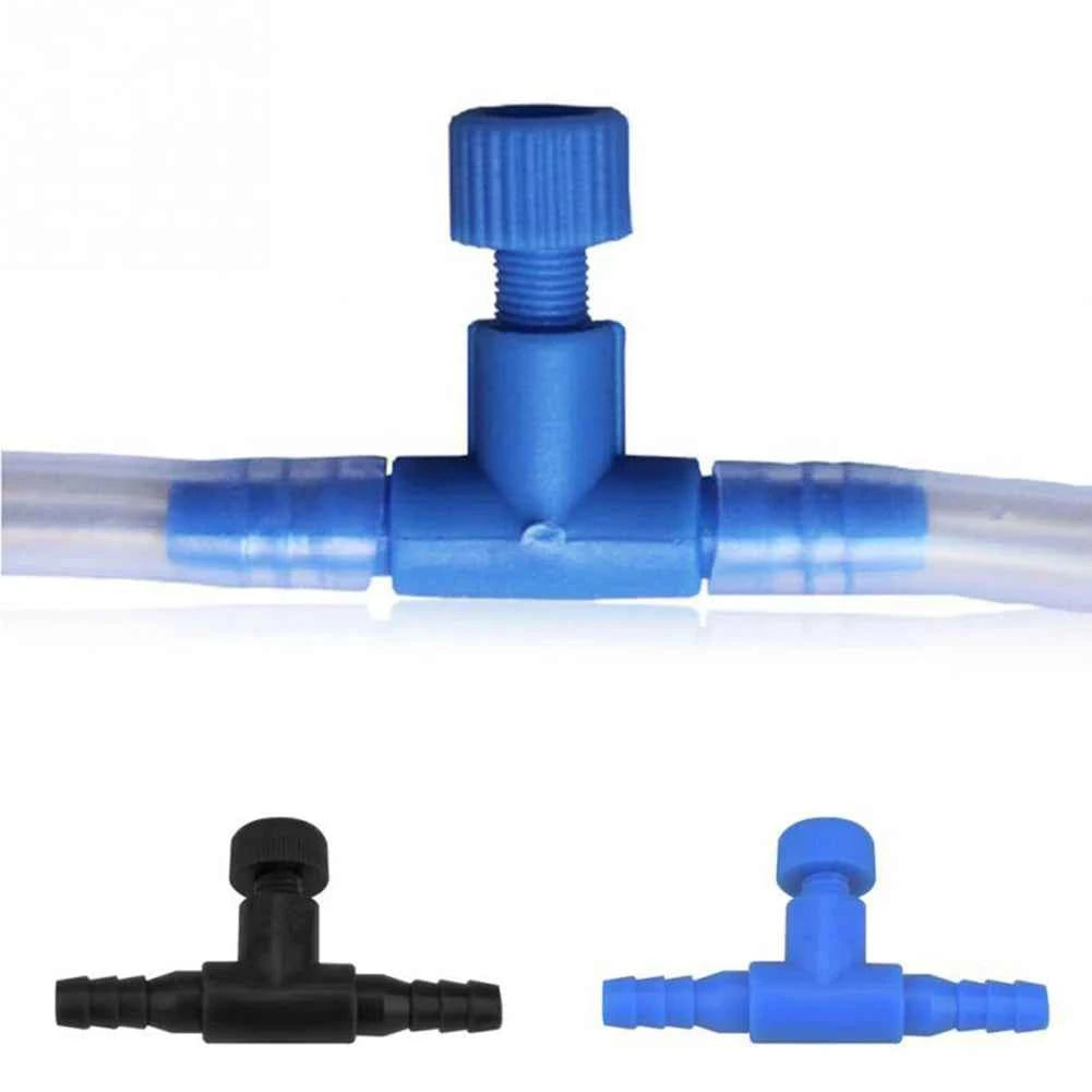 5/10pcs Fish Tank Air Line Flow Control Regulator Valve Aquarium Air Regulating Valve Switch Oxygen Pipe Tee Joint For 4mm Airli