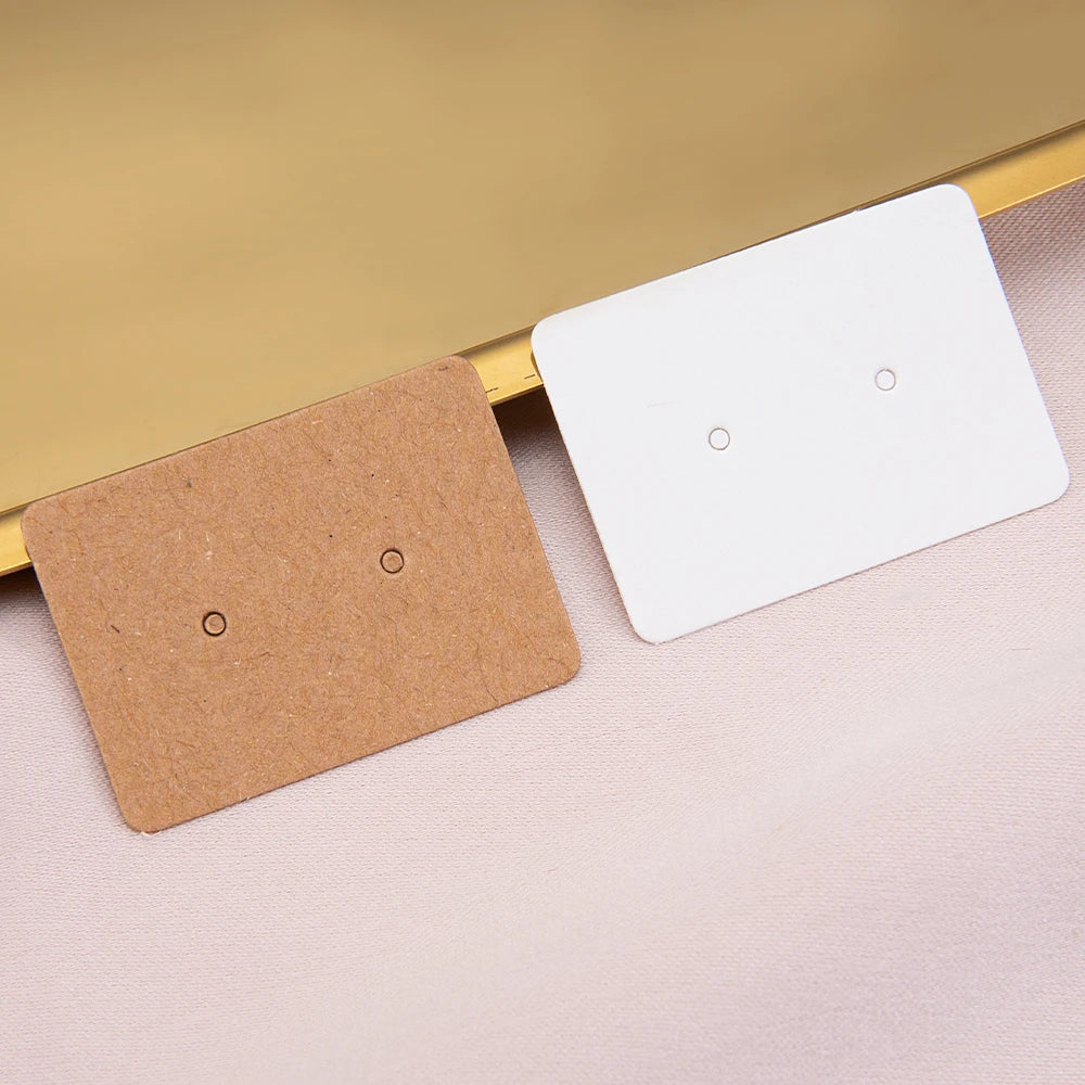 50/100pcs 3.5x2.5cm Earring Display Cards Kraft Paper Cards for Women Handmade Jewelry Earring Studs Packaging Retail Price Tags