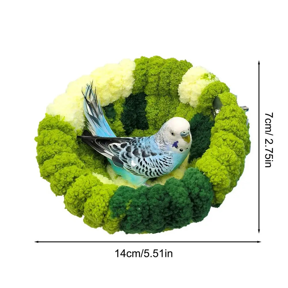 Bird Bed Autumn Winter Warm Cozy Bird Nest Plush Parrot Round Sleeping Bed House Toys for Small Animal Pet Bird Parrot Cage