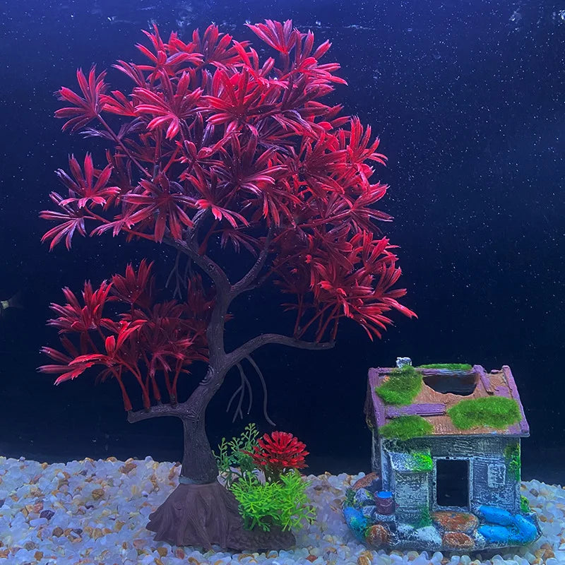 Simulation Water Glass Fish Tank Landscaping Decoration Imitation Water Plant tree Aquarium Ornament DIY Fish Tank Decor bigsize