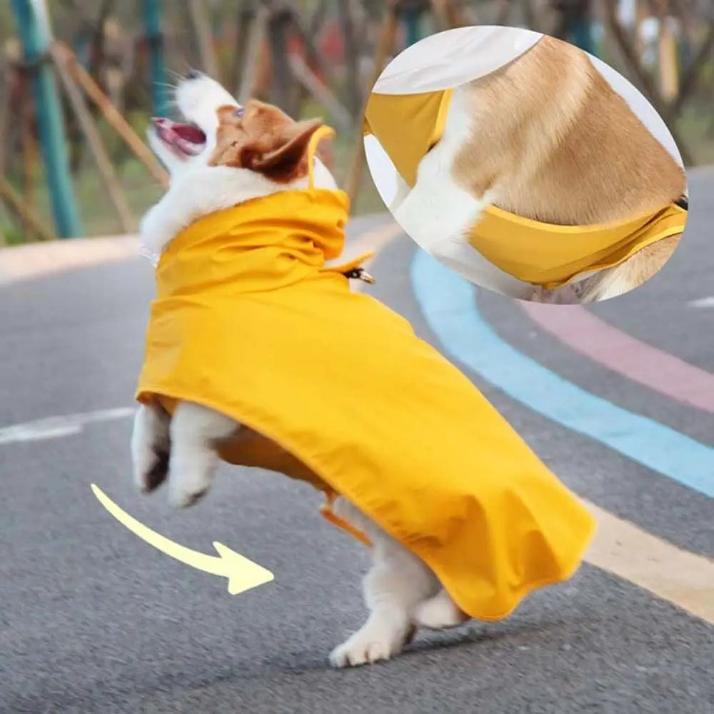 Pet It Yolk Man Pu Dog Raincoat Teddy Corgi Golden Retriever Pet Clothes Waterproof Outdoor Dog Supplies