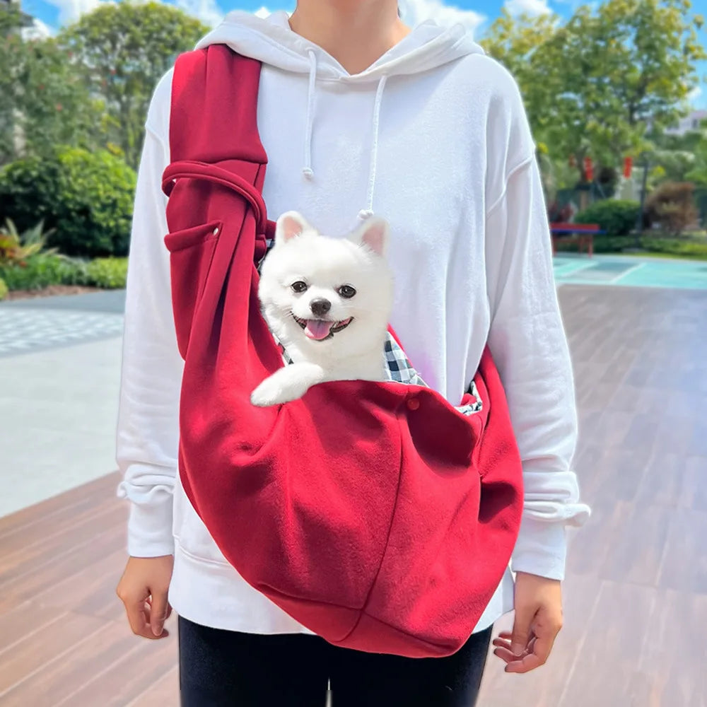 Pet Ortable Shoulder Bag with Pocket Fits Within 7.5kg Dog Cat Sling Carrier for Outdoor Travel Hiking Pet Carrying Supplies - Play Paws Toys