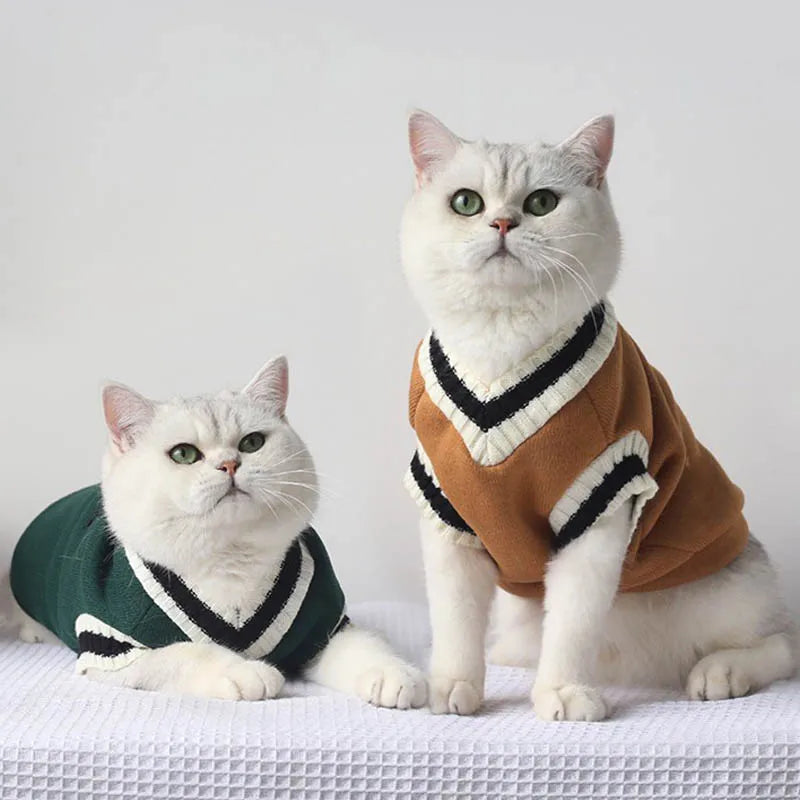 Cat Dog Sweater Pullover Winter Pet Clothes for Small Dogs Cat Vest Puppy Jacket Pet Cat Clothing Kitty Costume Ubranka Dla Psa - Play Paws Toys