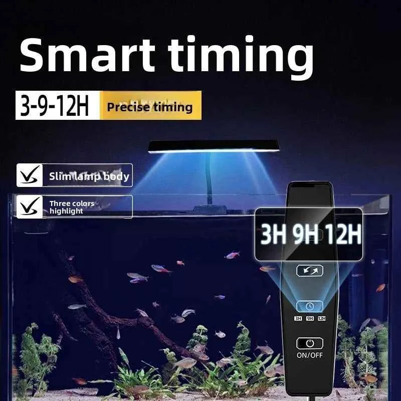 Rgb Led Fish Tank Color Changing Ornamental Light Three Color Dimming Full Spectrum Plant Water Grass Light Usb Timing Function