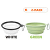 2pcs Collapsible Pet Silicone Dog Food Water Bowl Outdoor Camping Travel Portable Folding Supplies Dishes with Carabiner