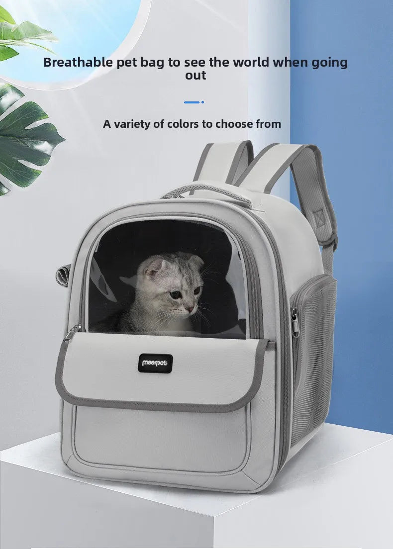 Large Capacity Breathable Mesh Portable Foldable Pet Carrier Backpack for Dog and Cat Outdoor Travel Camping Hiking Supplies - Play Paws Toys
