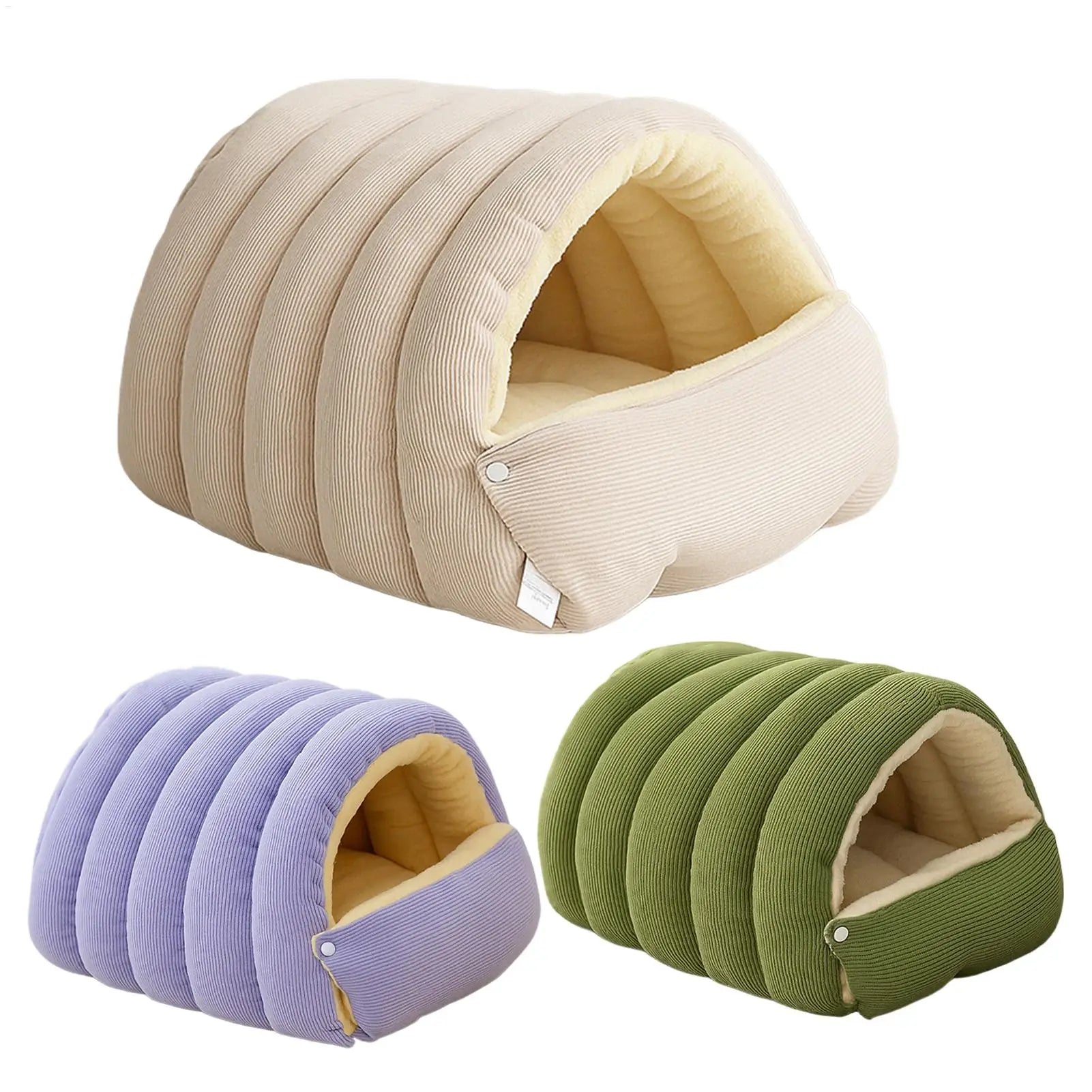 winter Indoor thickened cat bed washable soft short plush fluffy cats sleeping bed enclosed warm pets bed for Puppy Kitten - Play Paws Toys