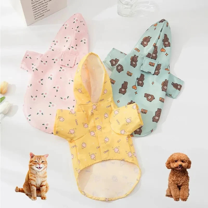 Small Dog Raincoat Summer Short Sleeve Dog Waterproof Clothes Puppy Coat Dog Raincoat Outdoor Coat Bichon Schnauzer Welsh