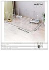 Pet Splicing Fence with Detachable Iron Mesh Gate, Isolation Barrier, Anti-Escape Gate, Indoor Fence, Easy to Assemble, Portable Cage - Play Paws Toys