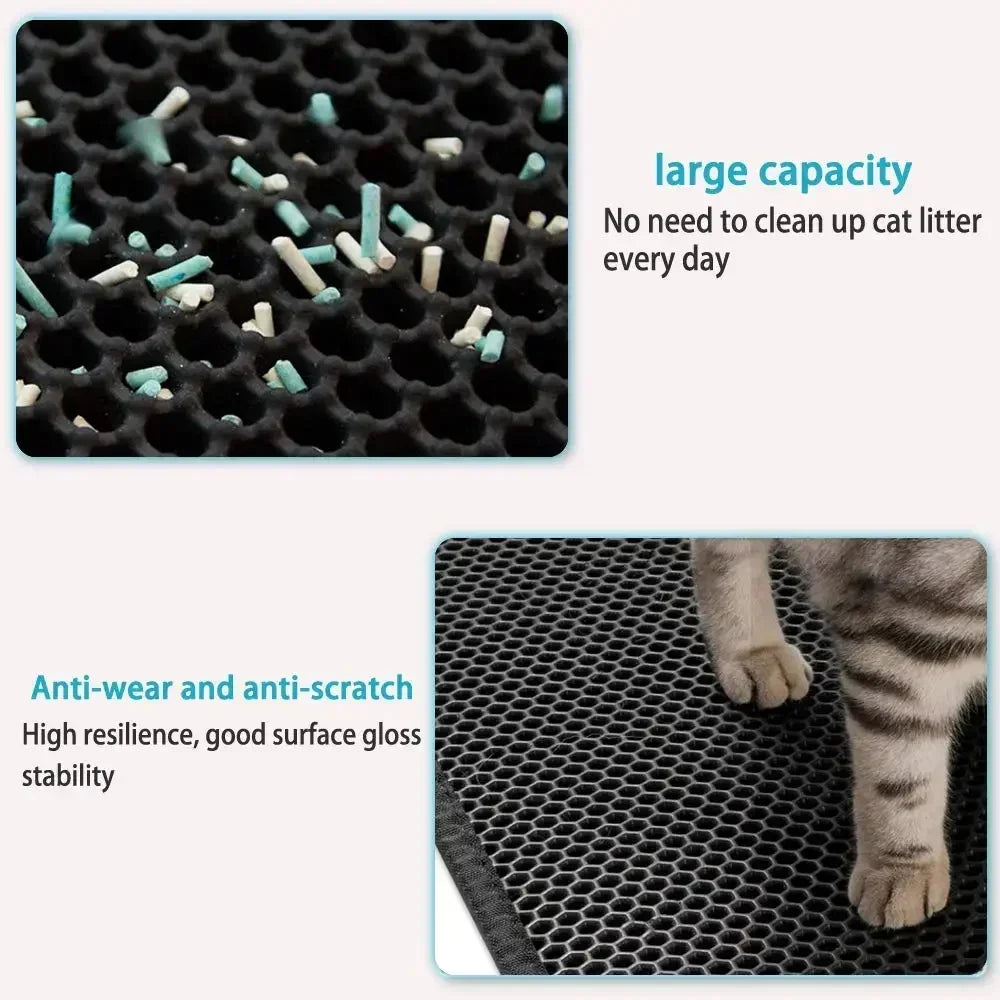 Cat Litter Mat Waterproof Double Layer Pet Litter Box Mat Pet Toilet Cat Mat Nonslip Sand Cat Washable Mat Pet Clean - Play Paws Toys