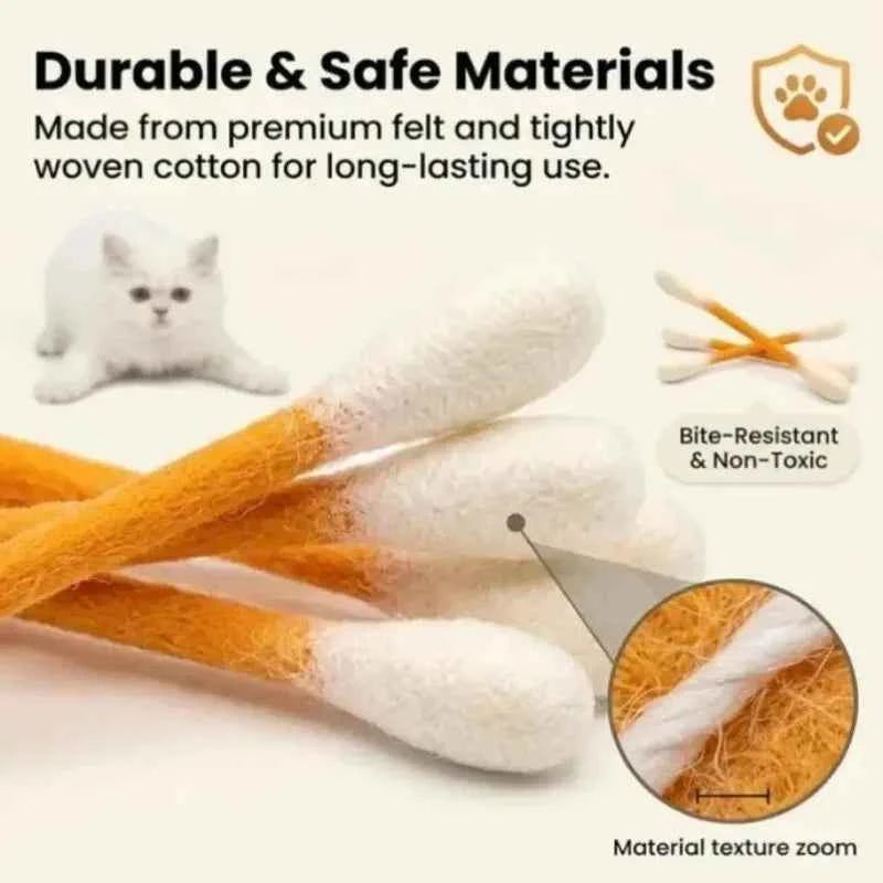 1-8Pcs Creative Large Cotton Swab Shaped Catnip Toy Giant Kitten Grinding Biting Stick Durable Teeth Cleaning And Grinding Rope