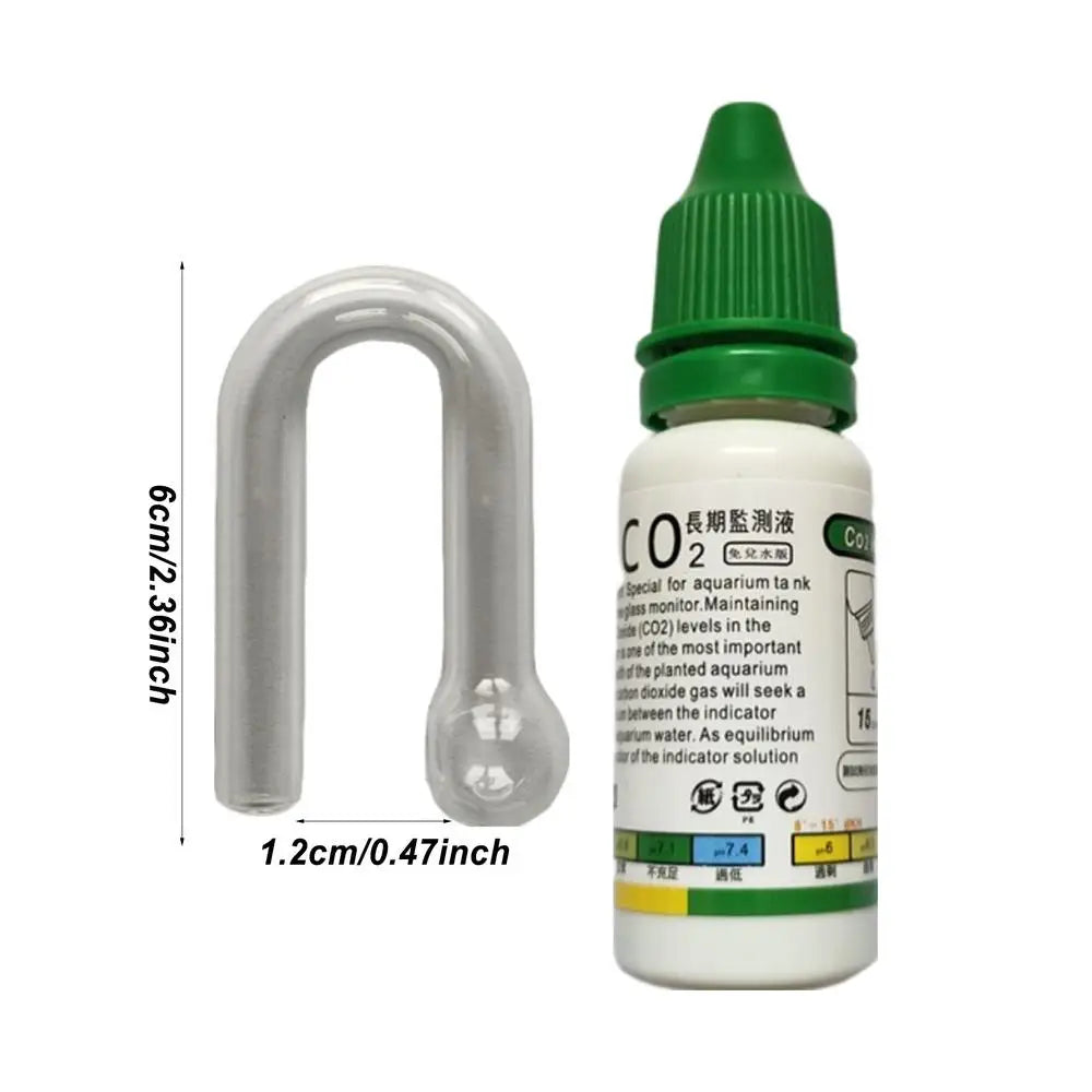 Aquarium CO2 Indicator Solution 15ml Fish Tank Long-Term Monitor CO2 Test PH Liquid ForAquatic Plants (Used with Drop Checker)