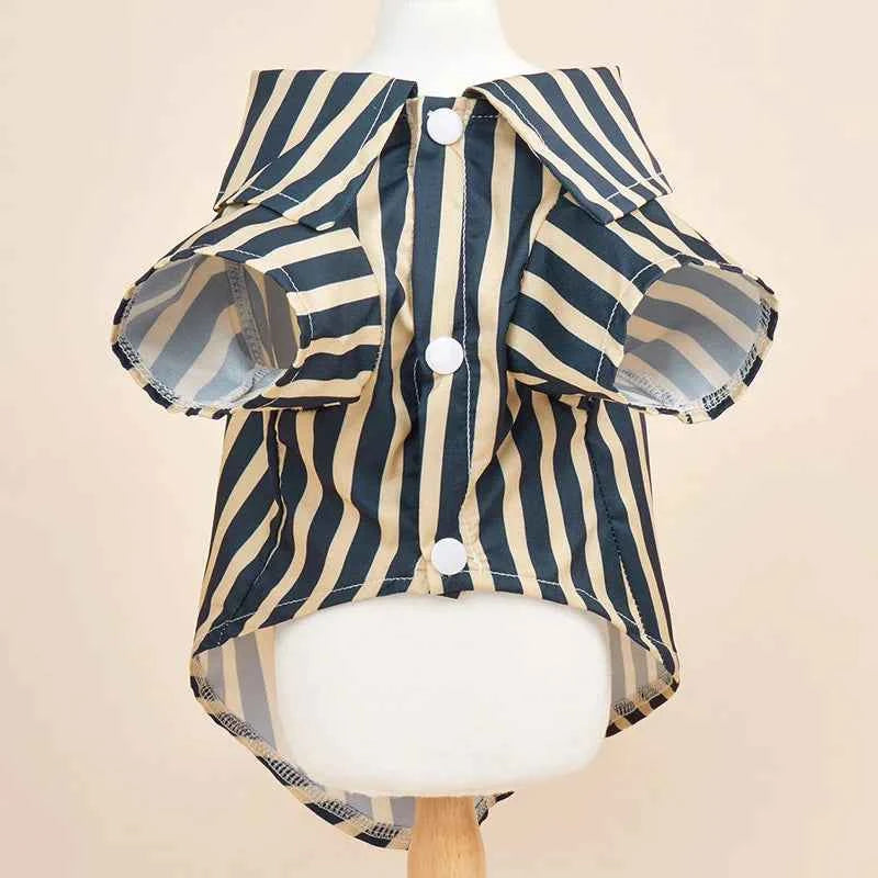 Cooling Summer Pet Clothes Vertical Stripe Shirts for Small Dogs Cats Schnauzer Chihuahua Yorkshire mascotas Clothing CatApparel