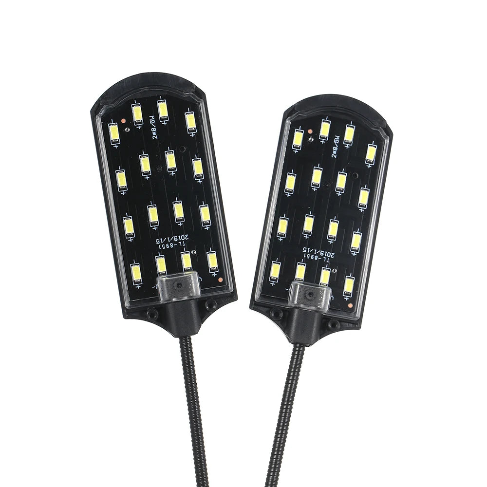 AC220V 10W 32 LED Dual-end Aquarium Light Fish Jar Lamp Flexible Bendable Illumination Angle White Portable