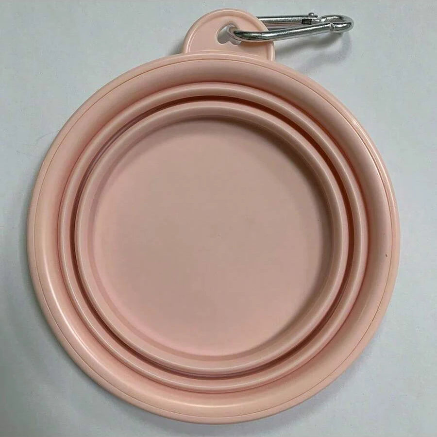 350ml Macaron Color Series Portable Folding Bowl for Pets, Dog Drinking Bowl, Cat Food Bowl, Travel Bowl with Carabiner