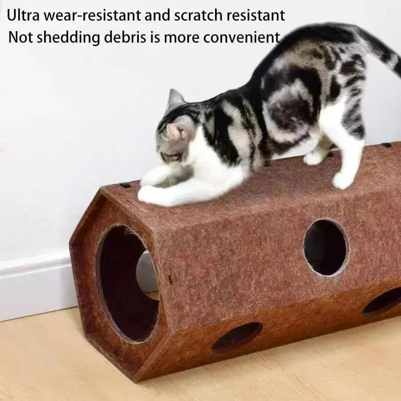 Foldable Pet Cat Tunnel Tube Toy Four Seasons Wall Corner Play Tunnel Indoor Interactive Game Toy for Cats Kitten Small Pets
