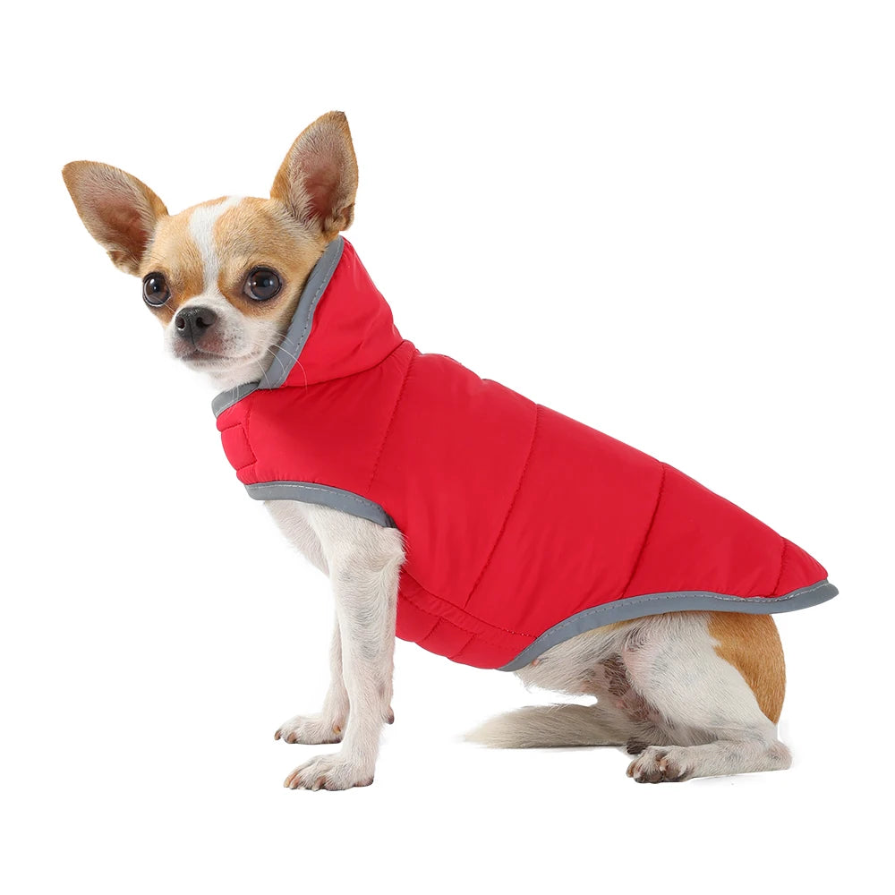 Reversible Dog Coat For Winter Fleece Warm Puppy Jacket With Leash Hole Waterproof Pets Jacket For Small Medium Dogs Chihuahua
