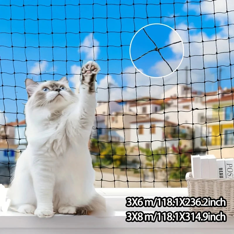 Balcony Netting for Pets Anti-Fall Mesh Cat Safety Fence for Patio Pet Guard Netting for Balcony Stairs Doorway Window Gate Deck