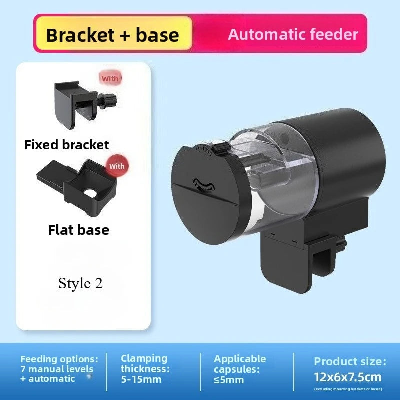 Automatic Fish Feeder 100ML Battery Powered Programmable Timer Aquarium Tanks Easy Setup Vacation Use Pet Care Fishbowl Food