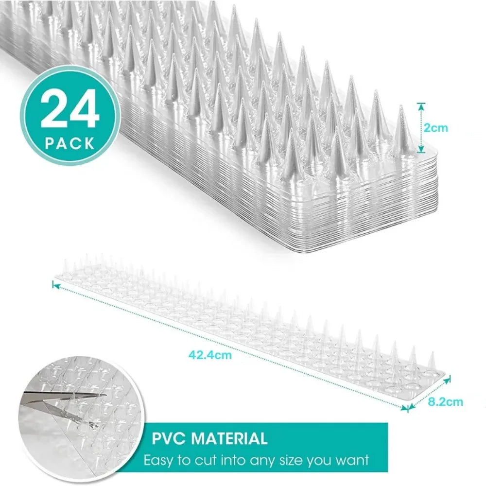 10/20/30Pcs Spikes Repeller Cat Plastic Bird Repellent Anti Pigeon Anti-bird Squirrel Garden Fences Control Transparent Spikes
