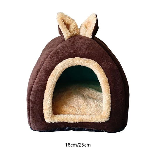 Small Animal Pet House Bed Bedding Cuddle Winter Nest Rabbit Cage Nest for - Play Paws Toys