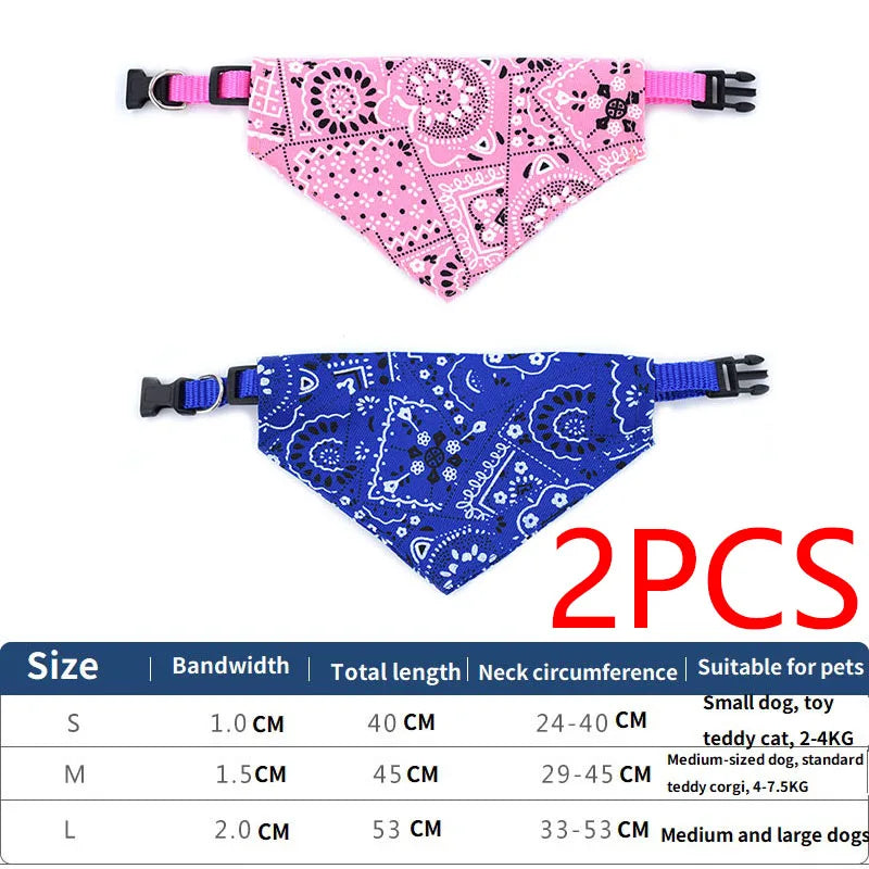 Dog Cat Neck Decor Adjustable Triangular Bandage for Pet Washable Scarf Bandana Collar Bibs Cat  Birthday Party Dress Up GWFD02